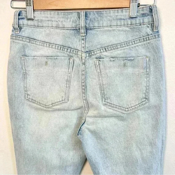 OAT NEW YORK High Rise Distressed Flare Jeans In Vanilla Sky Light Size 26 - Picture 8 of 15